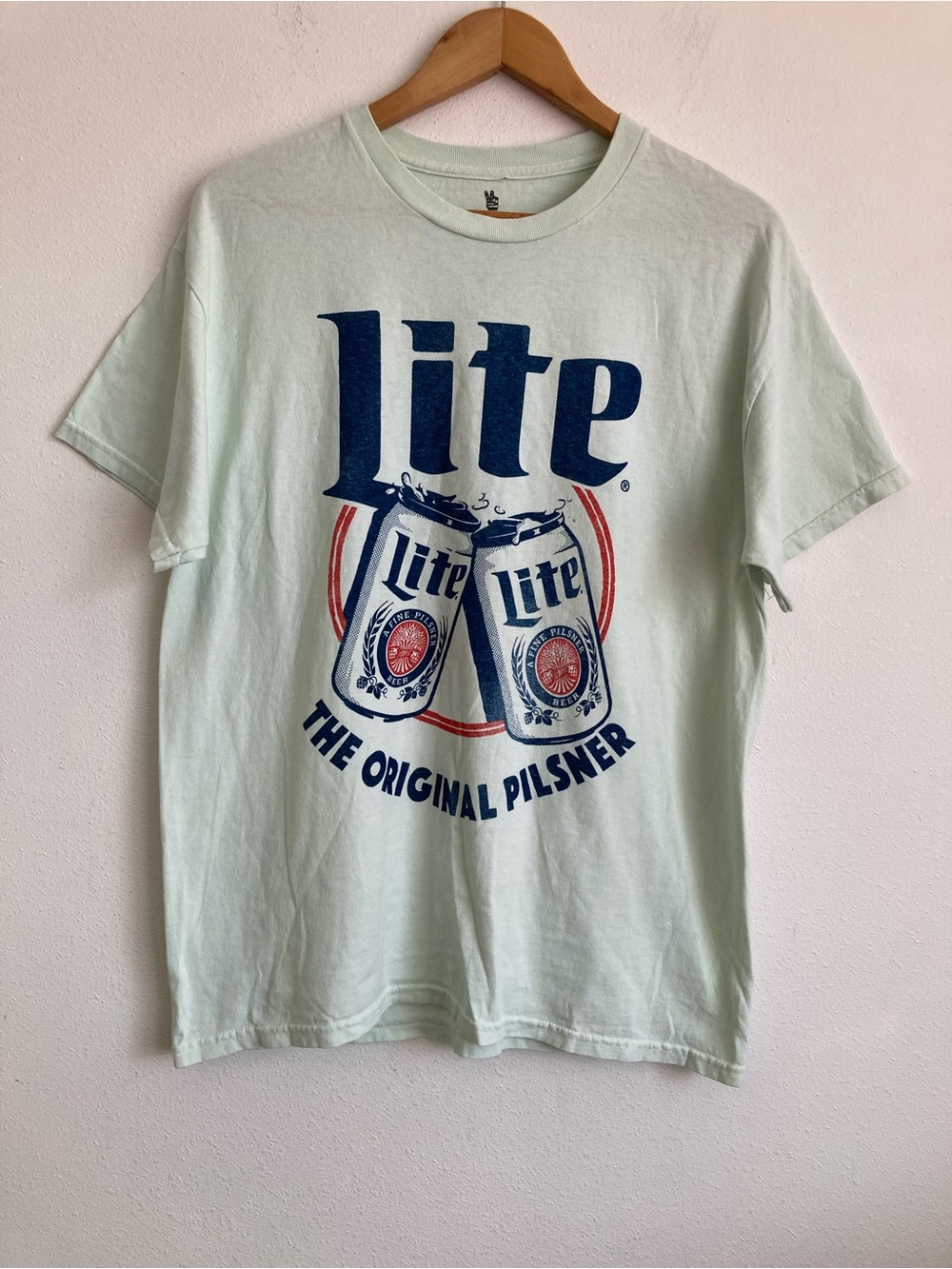 Junk Food Clothing Miller Lite T Shirt Mint Green Medium